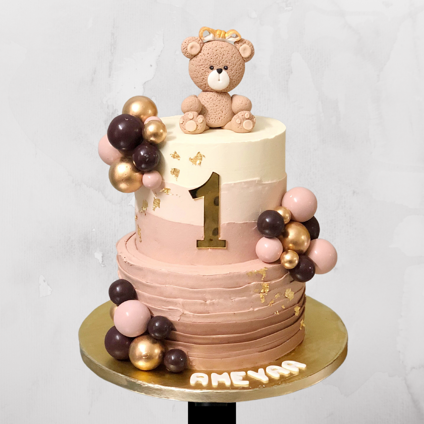 1st Birthday Minimal Teddy Cake